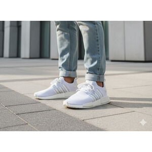 Adidas NMD_R1 White Legacy Jade GZ7947 Men's Shoes Sneakers Size 12 Pre-Owned